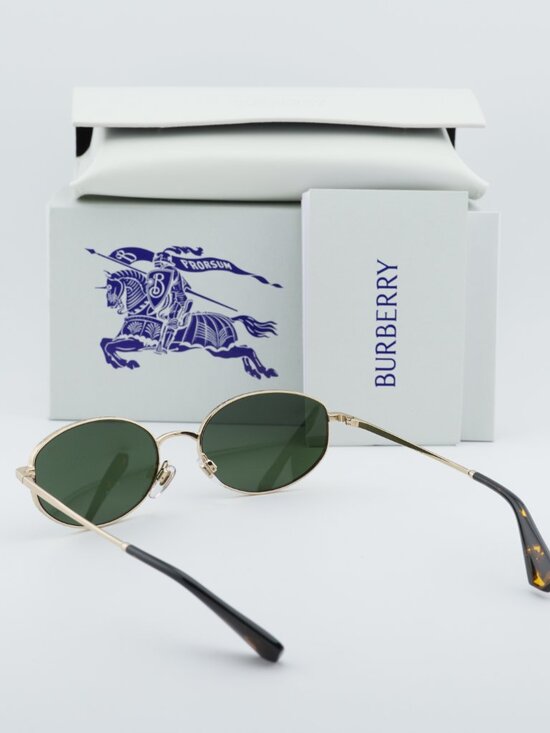 Burberry BE3169 110971 Oval Sunglasses - Gold/Green main image 6
